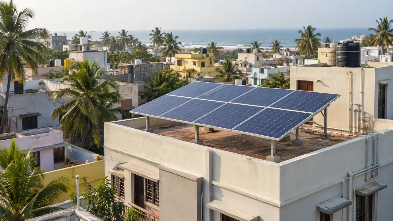 Solar panels installed on a family home